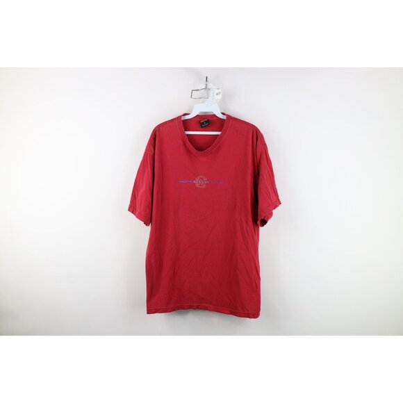Vtg 90s Nautica Competition Mens XL Distressed Spell Out Short Sleeve T-Shirt - Picture 1 of 16